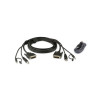 Aten 2L-7D02UDX2 KVM-kablar Svart 1,8 m