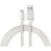 USB-C - USB-A kabel 1m Flätad Slitstark Silver