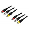 Deltaco MM-123 kompositvideokabel 10 m 3 x RCA Multifärg