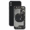 Baksida iPhone X komplett med flexkablar Svart Skal-iX-01-PART