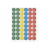 Etikett självhäft. rund 24mm 20%-50%, 240st, 5 ark