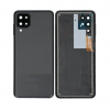 Baksida Samsung Galaxy A12 svart Original + kabel GH82-24487A Batterilucka