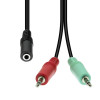 Headsetadapter ansluter mobilheadset till dator