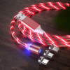 Magnetisk laddkabel 3-i-1 Universal Röd LED