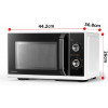 Toshiba MW3-MM20PF(WH) 20 liters mikrovågsugn, 26 cm hög, fristående liten mikrovågsugn - vit