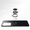Samsung Galaxy S20 Ultra Metal Ring Hållare 360 ​​graders roterande TPU-fodral (svart+svart)