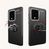 Samsung Galaxy S20 Ultra Metal Ring Hållare 360 ​​graders roterande TPU-fodral (svart+svart)