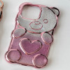 Skal iPhone 15 - Nalle med Hjärta och Glitter Rosa 102463