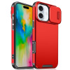 Skal iPhone 16 - Skjutbart kameraskydd röd