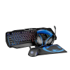 Spelpaket 4 i 1 med LED RGB Tangentbord, Headset, Mus, Musmatta för Gaming