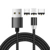 Magnetisk laddkabel 3-i-1 1m Svart
