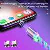 Magnetisk laddkabel 3-i-1 2m Färg LED