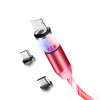 Magnetisk laddkabel 3-i-1 2m Röd LED 2m