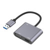 USB-A - HDMI + VGA + Ljud 3.5mm adapter hane-hona
