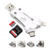 Universal USB Adapter Lightning Micro USB Type-C Stöd upp till 128 GB SD-kort MCR-U01 MMUSB-UNI-ADAPTER