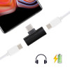Ansluter tex hörlurar med USB-C kontakt till mobilen samtidigt som du kan ladda upp via USB-C. USB Typ-C hane till 2st USB Typ C hona