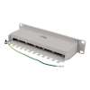 DELTACO 10" patchpanel, 12xRJ45, Cat6a, STP, 10Gbps, metall, grå 10-PATCH14