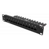 DELTACO 10” patchpanel, 12xRJ45, Cat6, 1U, Krone LSA, oskärmad, metall 10-PATCH16