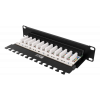 DELTACO 10” patchpanel, 12xRJ45, Cat6, 1U, Krone LSA, oskärmad, metall 10-PATCH16