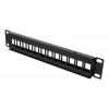 10" Keystone patchpanel, 12 portar, 1U, metall, svart 10-PATCH18