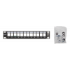 DELTACO 10" Keystone patchpanel, 12 portar, 1U, metall, svart 10-PATCH18