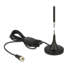 DeLOCK DAB+ antenn, F hane, RG-174, 21dBi, 2m kabel, magnetfot, svart 12413