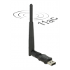 DeLOCK trådlöst nätverkskort, extern antenn, 802.11ac, USB 2.0, svart 12462
