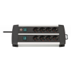Brennenstuhl Premium-Alu-Line Technics extension lead 8-way Duo black 1391000908