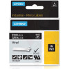 DYMO RhinoPRO 9mm vinyltejp, vit på svart, 5.5m rulle 1805437