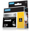 DYMO RhinoPRO märktejp perm polyester 9mm, svart på metallic, 5,5m 18485