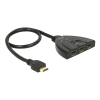 DeLOCK HDMI-switch, 3in 1 ut, 3840x2160 i 60Hz, HDCP 2.2, svart 18600