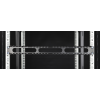 TOTEN 19" Kabelpanel, 1U, fingerkanal, kabelhantering, svart 19-24