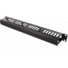 TOTEN 19" Kabelpanel, 1U, fingerkanal, kabelhantering, svart 19-24