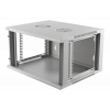 DELTACO 19"-skåp, 6U, 540x450mm, stående eller väggmonterat, glasdör 19-5406W