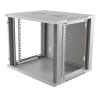 DELTACO 19"-skåp, 9U, 540x450mm, stående eller väggmonterat, glasdörr, 19-5409W