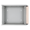 DELTACO 19"-skåp, 9U, 540x450mm, stående eller väggmonterat, glasdörr, 19-5409W