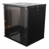 DELTACO 19"-skåp, 12U, 540x450mm, stående eller väggmonterat, glasdörr 19-5412B