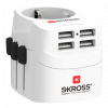 SKROSS PRO Light USB (4xA), 3-pole travel adapter with 4x USB-A ports 1.302461