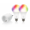 DELTACO SMART HOME, starter kit with two RGB bulbs and one plug 1x plug 2x bulbs