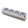 EDB stikdåse m. jord - 4 udtag - 1,5M - EDB Stikprop White 2400015-EDB