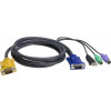 ATEN KVM-kablage SPHD15ha/2x3,5mm ha -1xUSB A ha/2xPS/2 ha/HD15ha, 3m 2L-5303UP