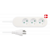 Nordic Quality Danskt grenuttag med 3 jordade uttag, PVC-kabel (3x1,5 322169