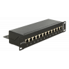 Delock 10" Patch Panel med 12 Portar Cat.6A svart 43310