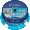 Verbatim CD-R, 52x, 700 MB/80 min, 25-pack, spindel, AZO, printable 43439