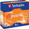 Verbatim DVD-R, 16x, 4,7 GB/120 min, 5-pack jewel case, AZO 43519