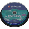 Verbatim DVD-RW, 4x, 4,7 GB/120 min, 10-pack spindel, SERL 43552