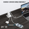 Laptop, smartphone, headphones – all dead at the same time and only one power outlet free? With this multiport USB-C charger, you can charge up to three devices simultaneously. No more switching plugs, no more cable clutter. You save time, reduce complexi