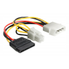 Delock Cable Power Molex 4 pin male > SATA 15 pin female + P4 male 60127