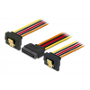DeLOCK SATA-kabel, 15-pin SATA ström - 2x15-pin SATA ström, låsspårr