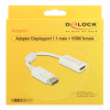 Delock Adapter Displayport 1.1 hane till HDMI hona, passiv, vit 61767